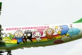 Sanrio Characters Painted On An Airplane Of Eva Air.